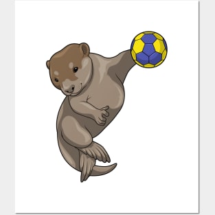 Otter Handball player Handball Posters and Art